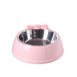 Stainless steel bowtie shape pet bowl